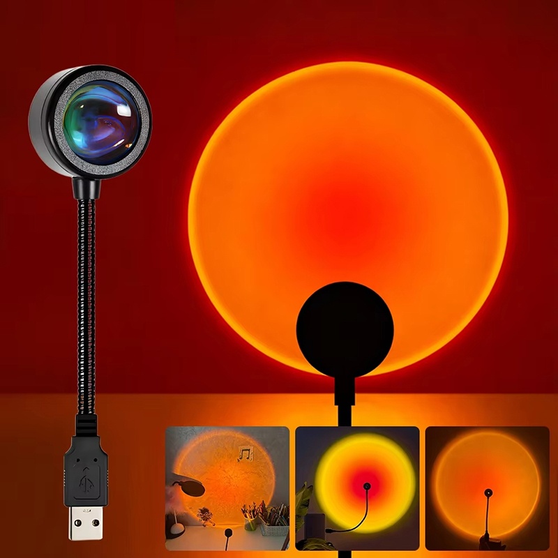 Lighting Gallery - カラフルなグラデーションUSBサンセットランプホーム背景装飾写真撮影レインボーLEDライト柔軟な装飾雰囲気ランプ