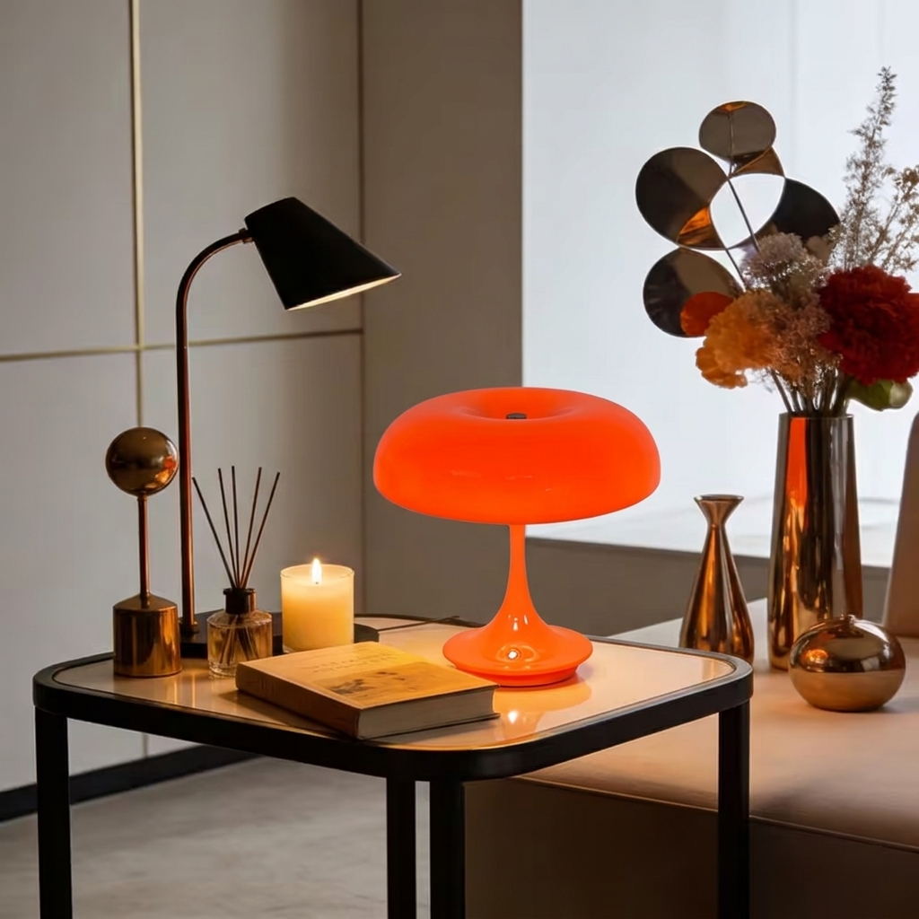 Mushroom Table Lamp - 1/2 個 LED キノコテーブルランプ、USB 充電、タッチコントロール 3