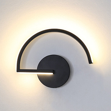 Home Lighting And Decor - モダンな北欧LEDウォールランプ、ミニマリストブラック幾何学模様の壁掛け照明、寝室ベッドサイド、リビングルームの装飾、クリエイティブなホームライト