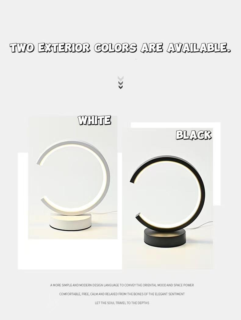 Room Decor Lighting Lamp - 20 センチメートル LED シンプルな円形リングテーブルランプ寝室のベッドサイドリビングルームレストランホテル装飾ランプ調光可能なラウンドナイトライト