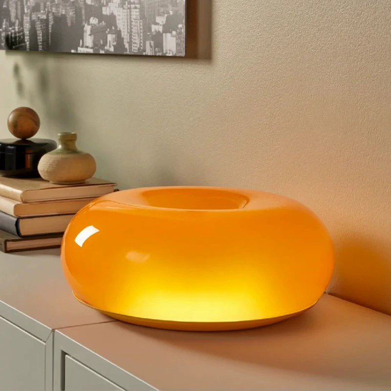 Mushroom Table Lamp - 北欧ドーナツランプ バウハウス 中世ガラス製テーブルランプ リビングルーム ダイニングルーム 寝室装飾