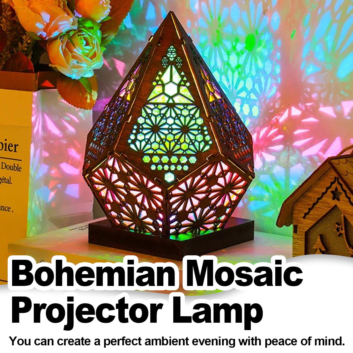 Decor Lighting Floor Lamps - Usbボヘミアンは投影テーブルランププロジェクターを導きました レトロスターライトナイト大気 装飾的な家の床3D多彩な木の机