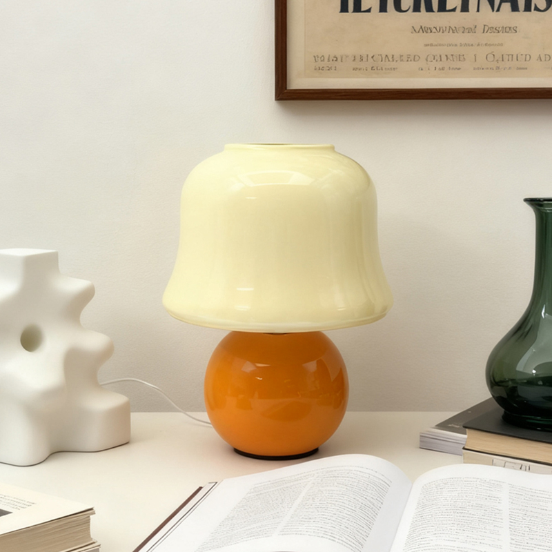 Mushroom Table Lamp - モダンミニマリストマッシュルームデスクランプ、ホームアートアンビエントベッドサイドランプ、3色ソフト拡散装飾照明、寝室・書斎用