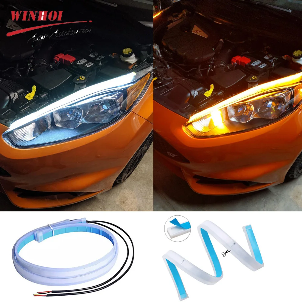 Lighting Bolt Decor - 車のヘッドライト用の柔軟なシーケンシャルライト,12V,2個,LED