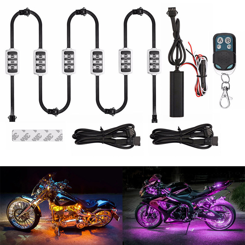 Lighting Bolt Decor - Niscarda-オートバイ用rgbledインテリジェントブレーキライト,ワイヤレスリモコン付き装飾照明キット