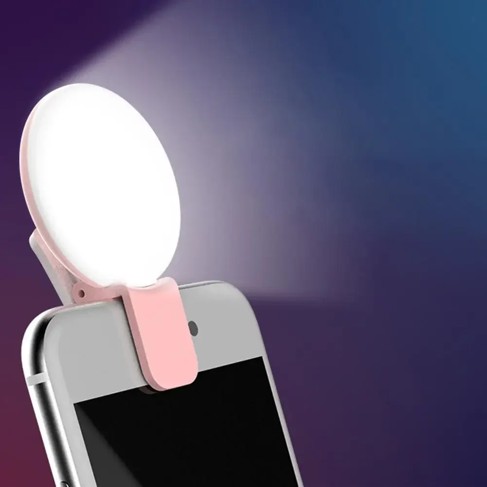 Lighting Gallery - 携帯電話 LED Selfie リングライトポータブルミニ耐久性のある実用的な 3 ストップ調光サークル写真クリップ補助光