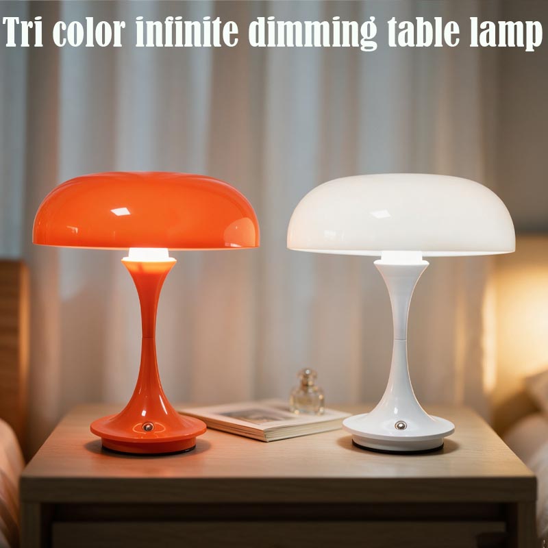 Mushroom Table Lamp - レトロなキノコ型テーブルランプ、充電式寝室用ベッドサイド雰囲気ライト、小型ナイトライト、ダイニングルームのデスクトップ装飾ライト
