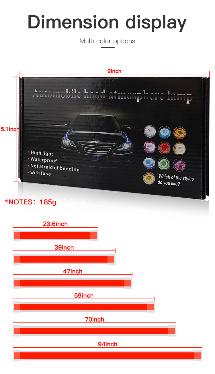 12V ホワイトカーフードライトストリップ、スキャンスタート - Lighting Bolt Decor のレビューと価格