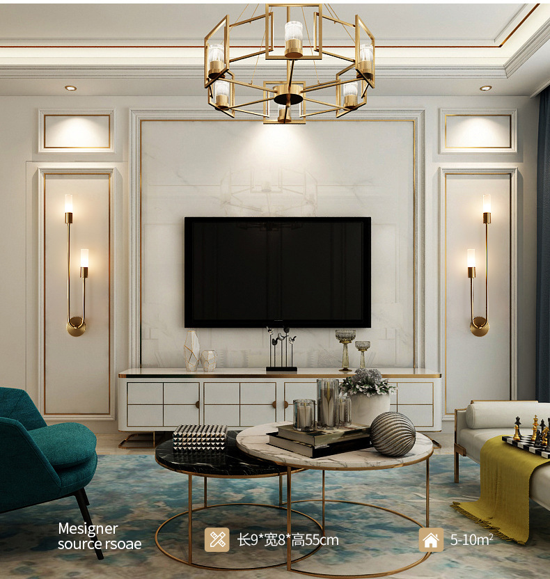 レトロ背景リビングルーム通路寝室ランプベッドサイド北欧クリエ - Lighting Decoration On Wall のレビューと価格