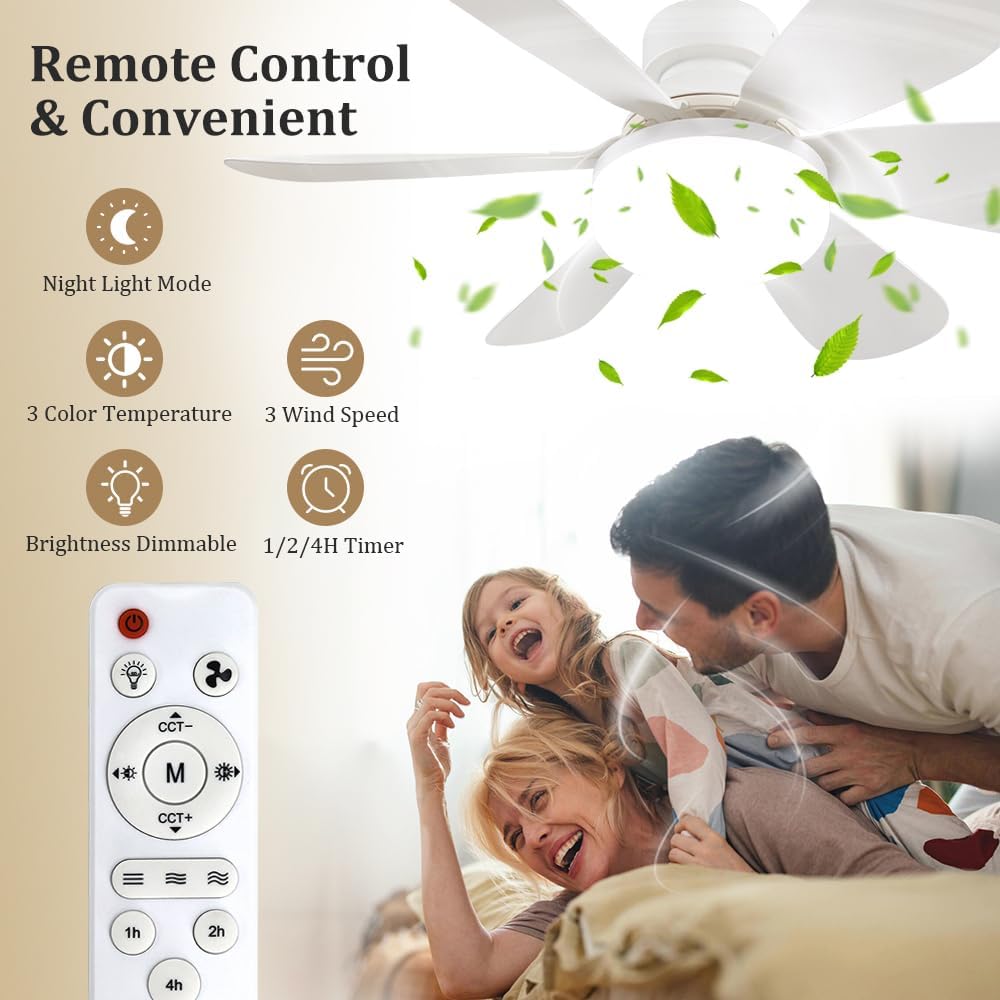 リモコン付きソケットファンライト、LED付き小型シーリングフ - Home Lighting And Decor のレビューと価格