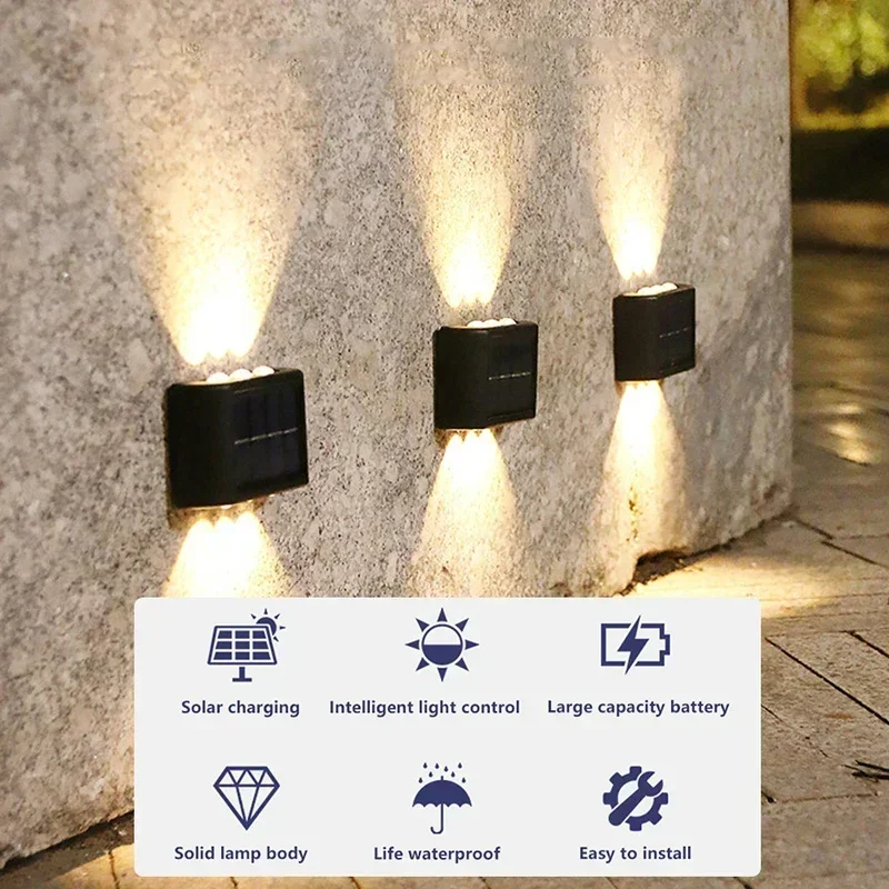 LEDソーラーライト 屋外防水 ソーラーウォールランプ 上下 - Lighting Decoration Outdoor のレビューと価格