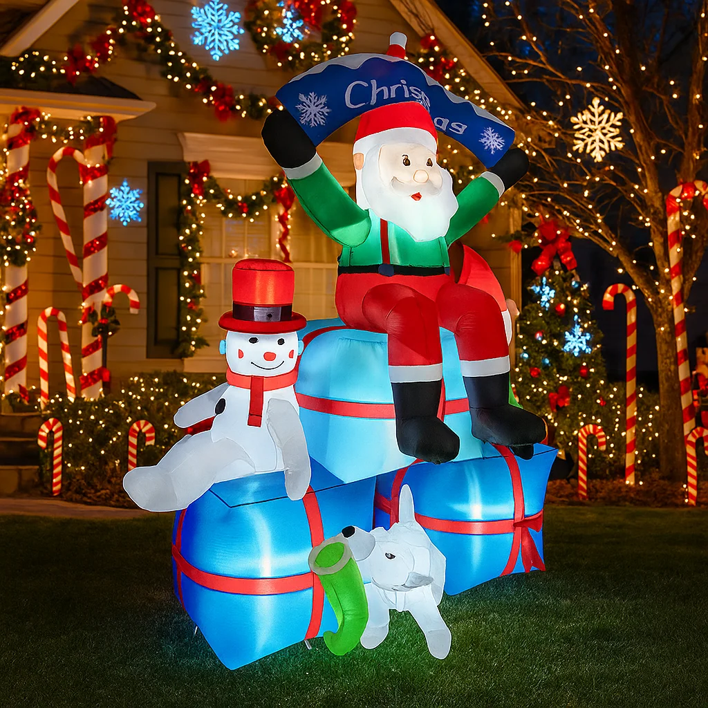 2.1メートル/6.8フィート インフレータブル サンタクロ - Santa'S Elves Holiday Lighting & Decor Llc のレビューと価格