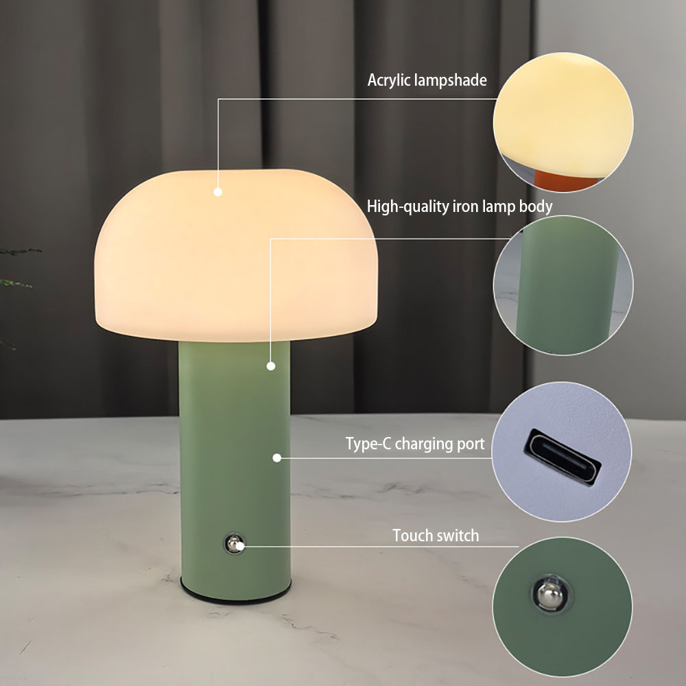 キノコ調光LEDデスクランプ,充電テーブルランプ,バー,レス - Mushroom Table Lamp のレビューと価格