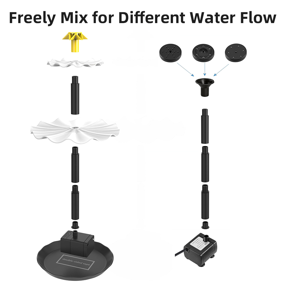 バードバス用のソーラーパワー水噴水ポンプ、庭、池、プール、水 - Lighting Gallery のレビューと価格