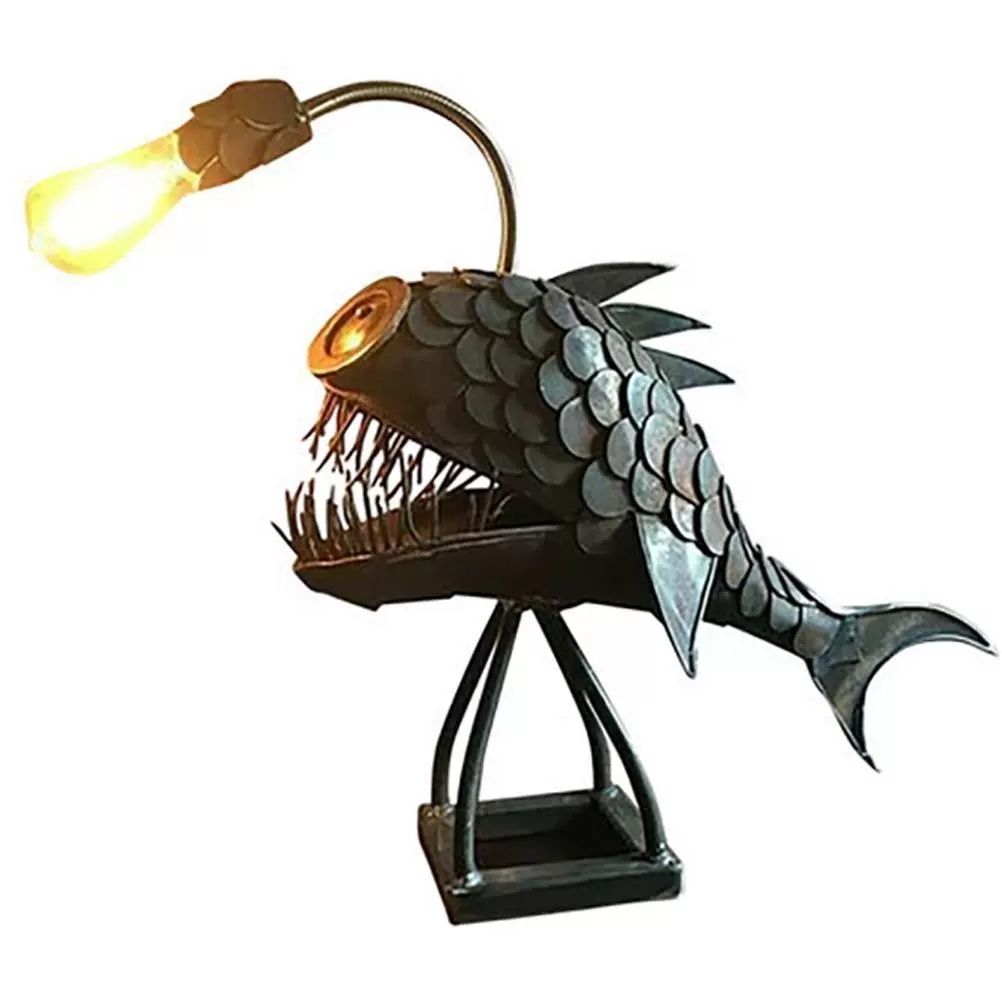 ヴィンテージレトロメタル釣り人フィッシュフロアランプ釣り装飾 - Decor Lighting Floor Lamps のレビューと価格