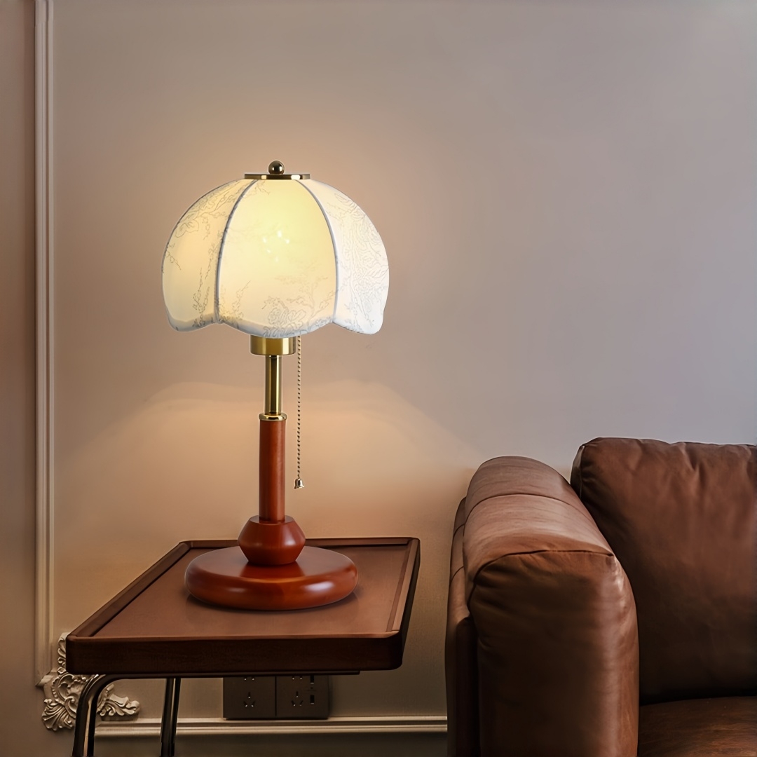 ヴィンテージスカラップドームテーブルランプ寝室ナイトスタンド - Home Lighting And Decor のレビューと価格
