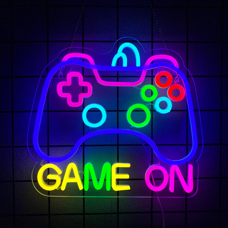 ゲームオンシリーズネオンサイン 壁飾り用、ティーンの寝室用L - Lighting Decoration On Wall のレビューと価格
