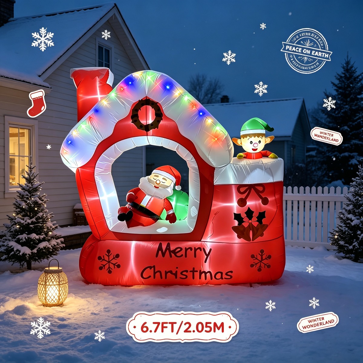 クリスマスサンタエルフストッキングキャビンホリデーライトアッ - Santa'S Elves Holiday Lighting & Decor Llc のレビューと価格