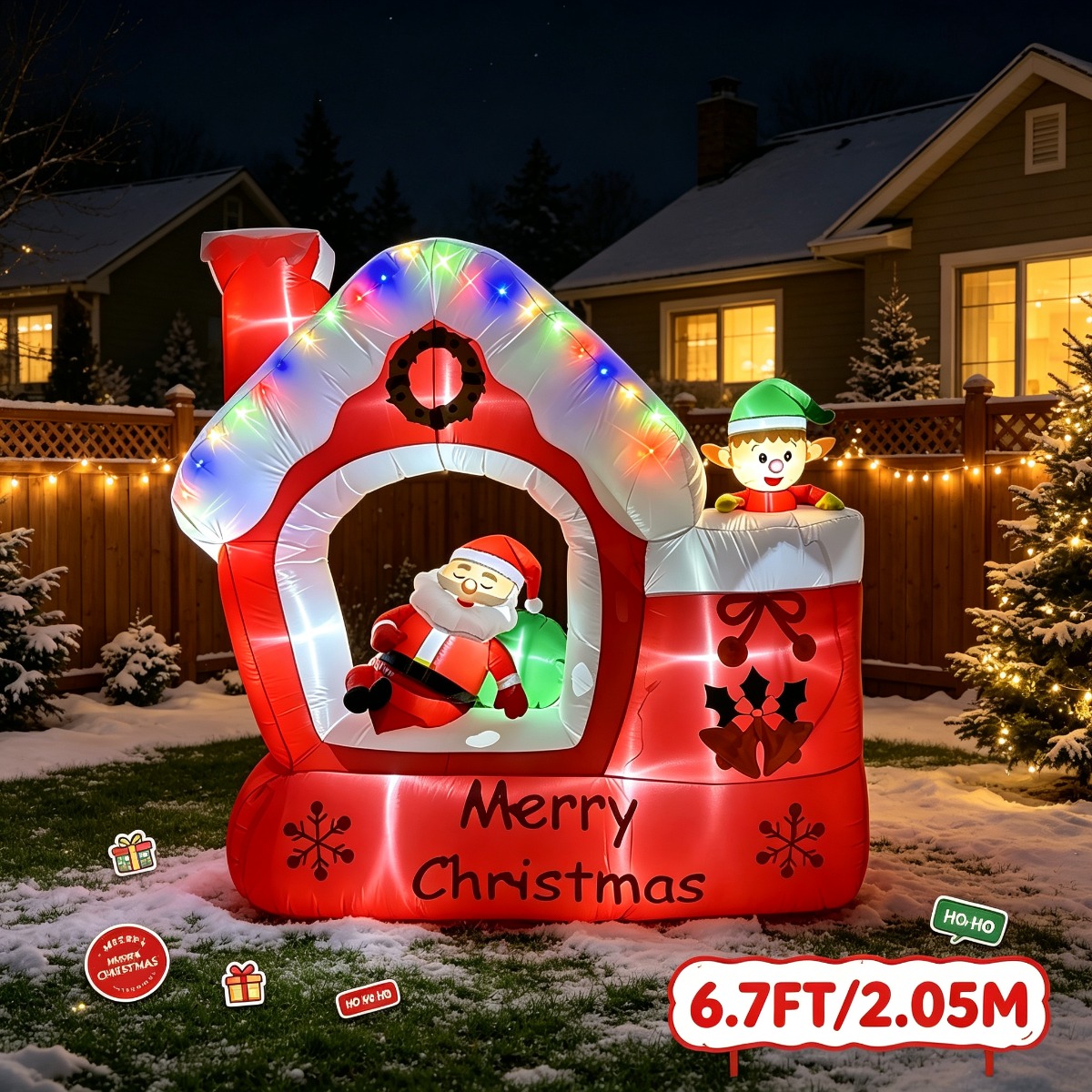 クリスマスサンタエルフストッキングキャビンホリデーライトアッ - Santa'S Elves Holiday Lighting & Decor Llc のレビューと価格