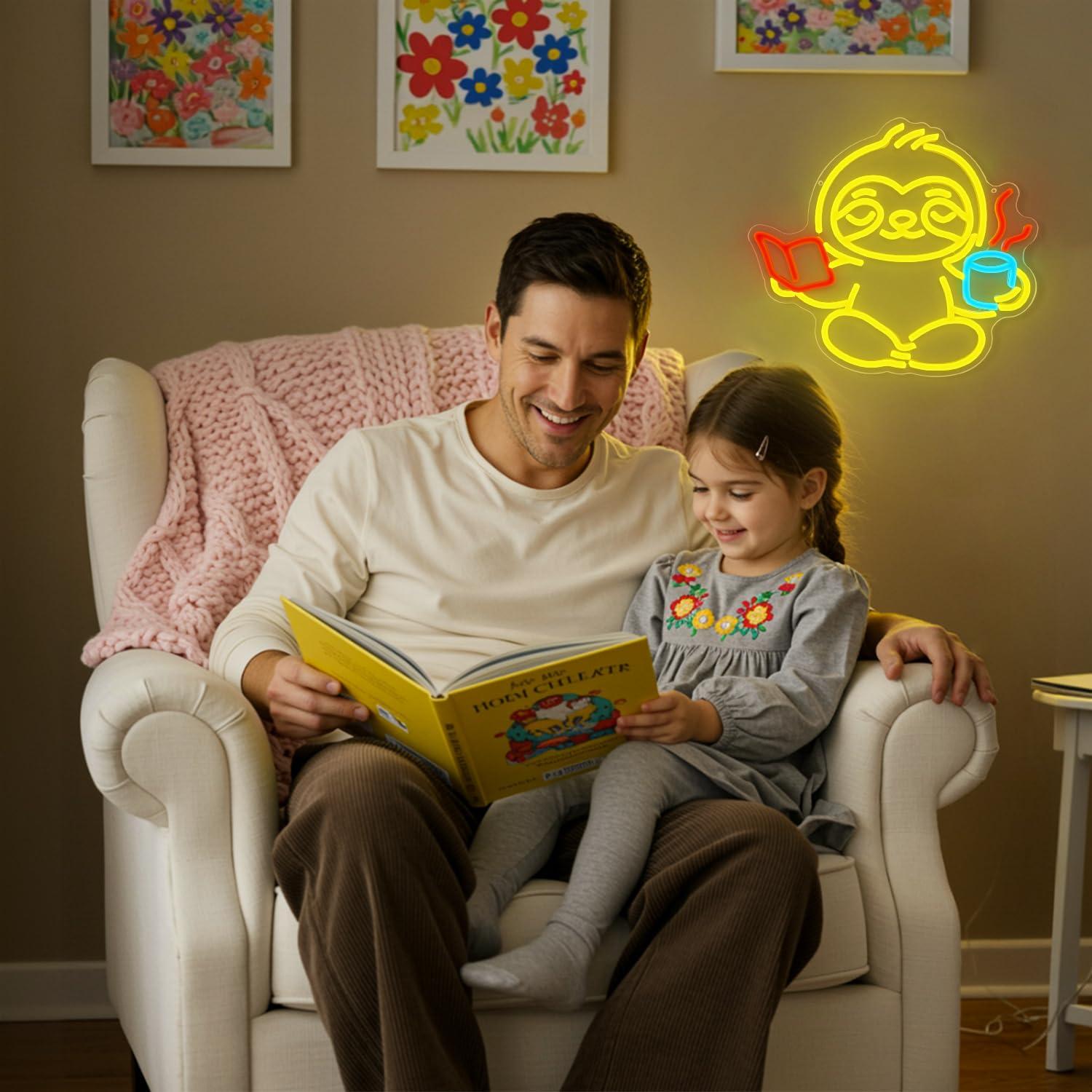 ナマケモノのネオンサインUSB調光LEDライト、寝室、リビン - Home Lighting And Decor のレビューと価格