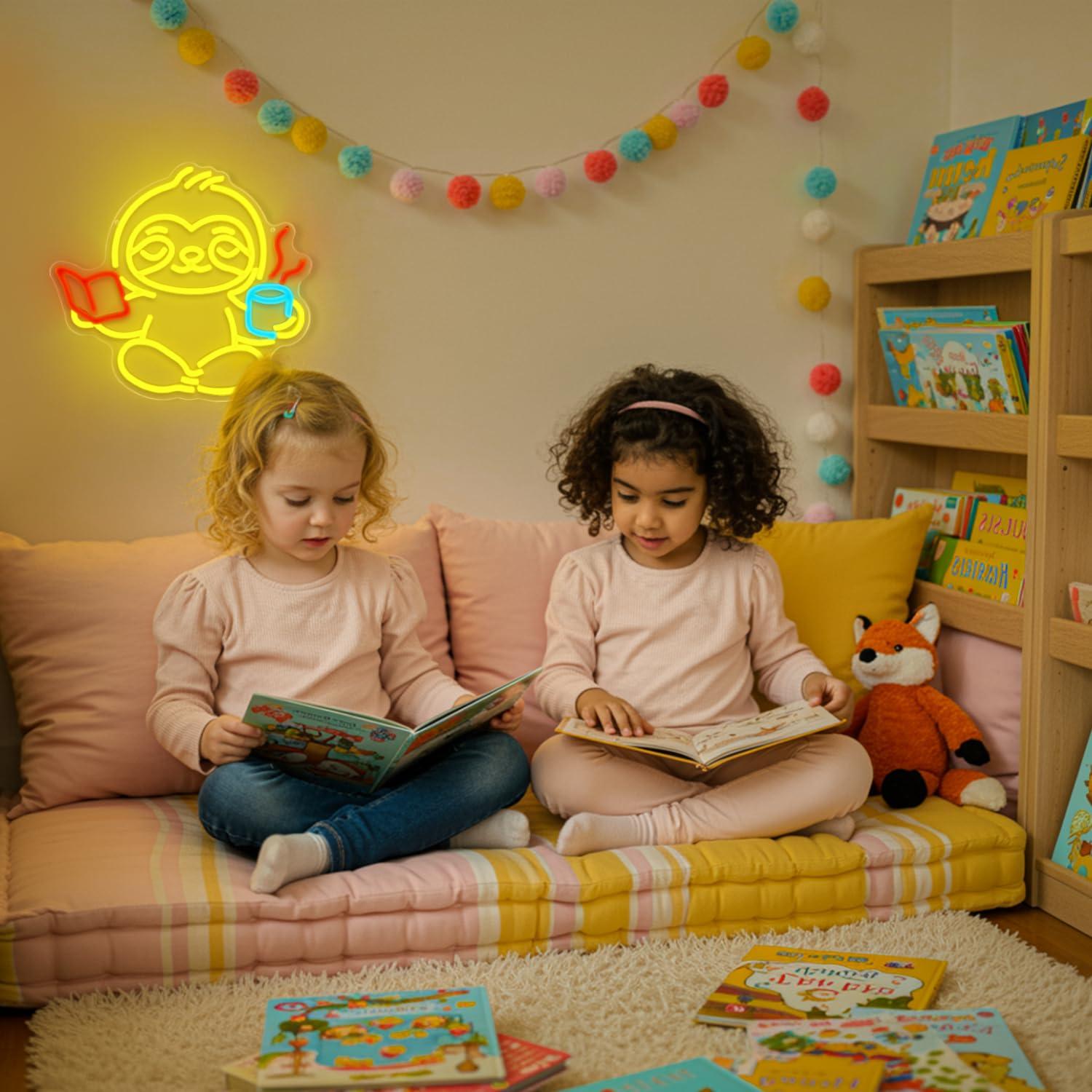 ナマケモノのネオンサインUSB調光LEDライト、寝室、リビン - Home Lighting And Decor のレビューと価格