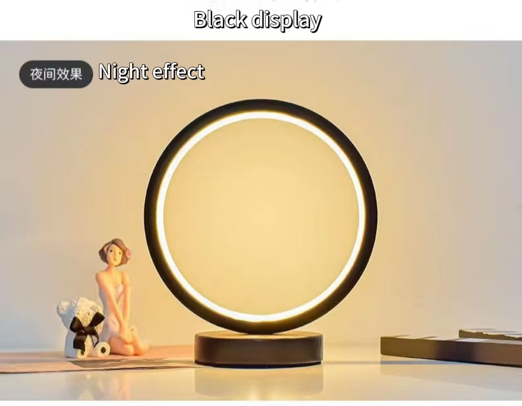20 センチメートル LED シンプルな円形リングテーブルラ - Room Decor Lighting Lamp のレビューと価格