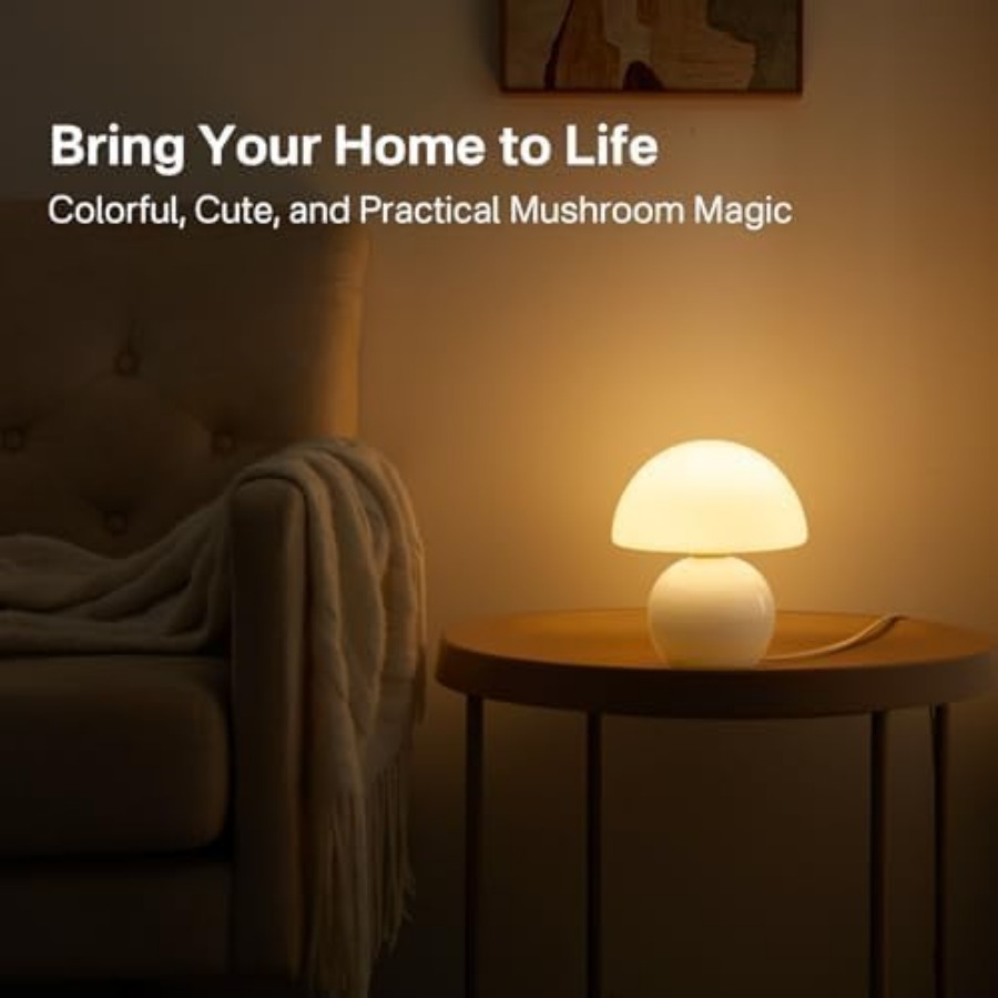 マッシュルームランプ テーブルランプ 寝室用、デスク ベッド - Mushroom Table Lamp のレビューと価格