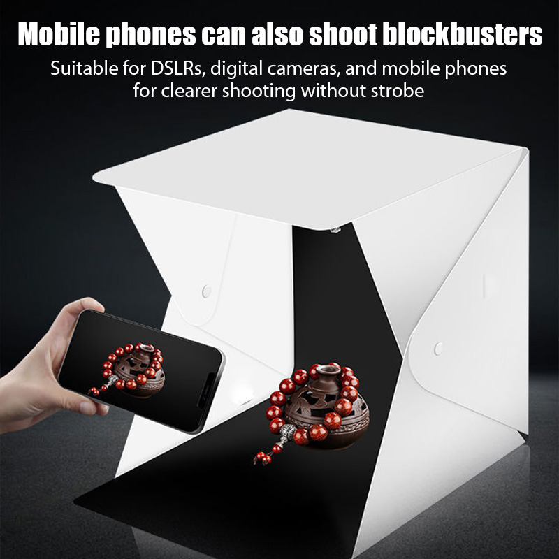 20cmポータブルフォトボックス写真撮影用折りたたみ式LED - Lighting Gallery のレビューと価格