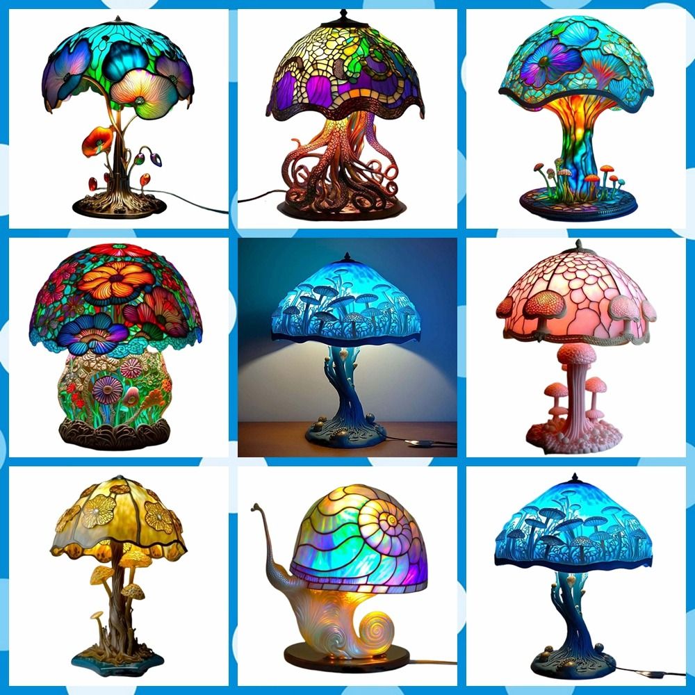 高品質な美的デザインのテーブルランプ、心地よい光の植物シリー - Mushroom Table Lamp のレビューと価格