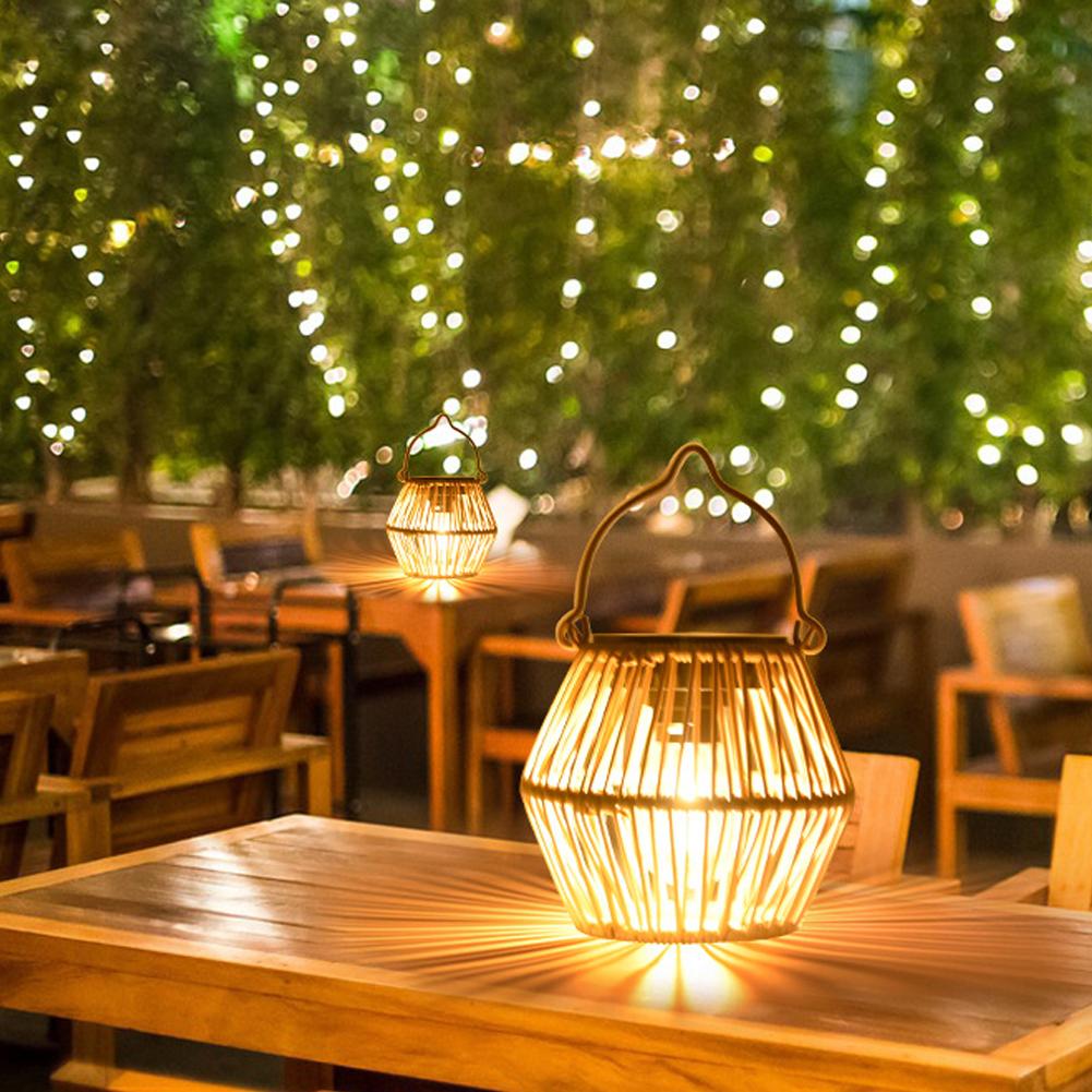 IP65防水ソーラーラタンランタン、吊り下げ式テーブルライト - Lighting Decoration Outdoor のレビューと価格