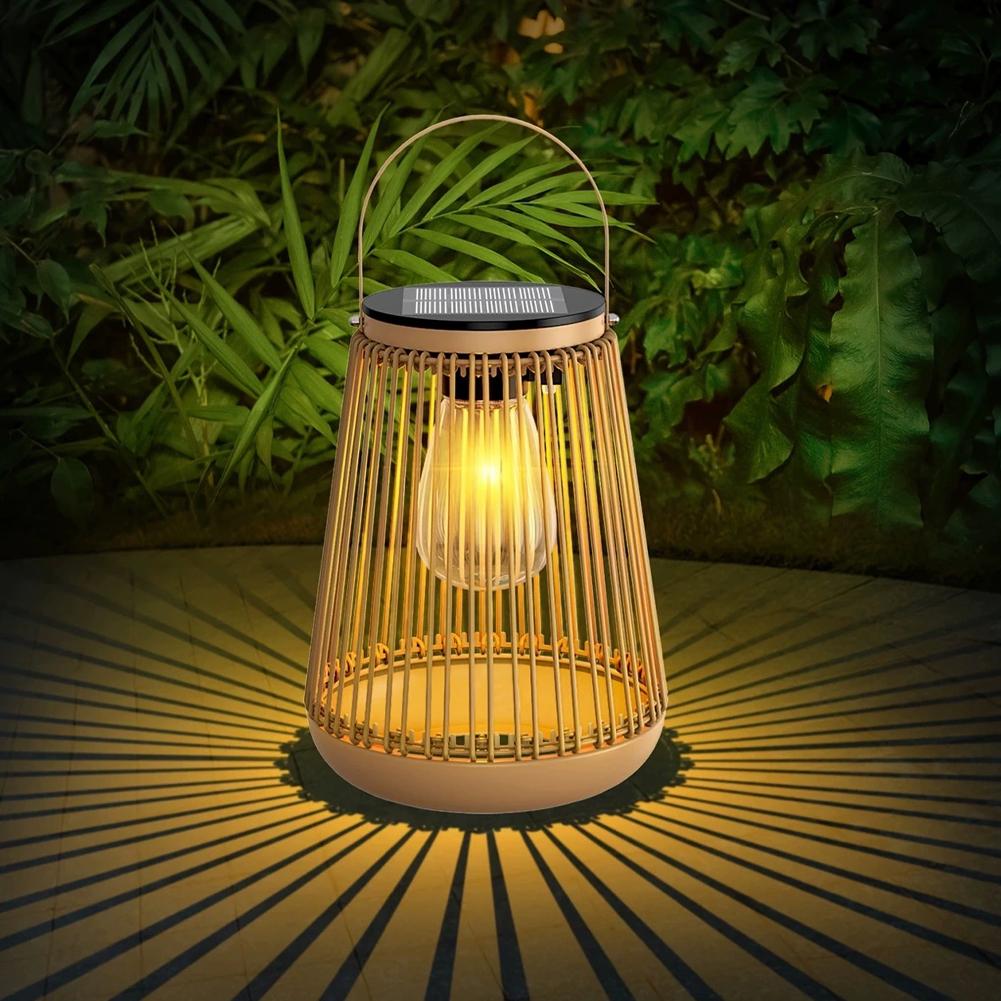 IP65防水ソーラーラタンランタン、吊り下げ式テーブルライト - Lighting Decoration Outdoor のレビューと価格