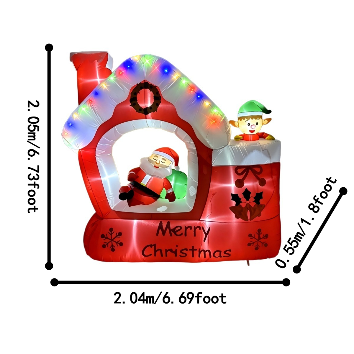 6.7フィート クリスマス インフレータブル オーナメント  - Santa'S Elves Holiday Lighting & Decor Llc のレビューと価格