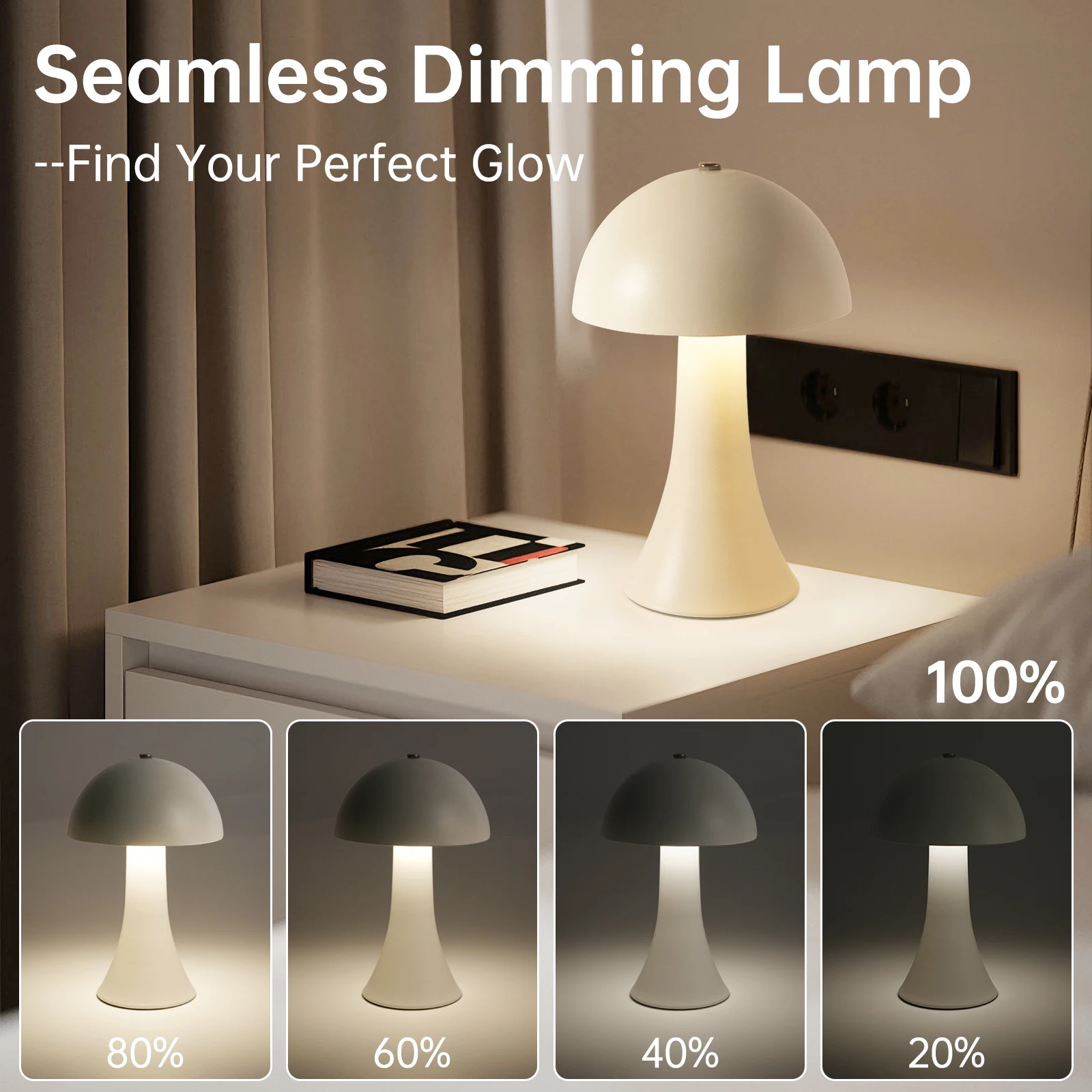 GGbingo 充電式新LEDテーブルランプ レトロマッシュ - Mushroom Table Lamp のレビューと価格