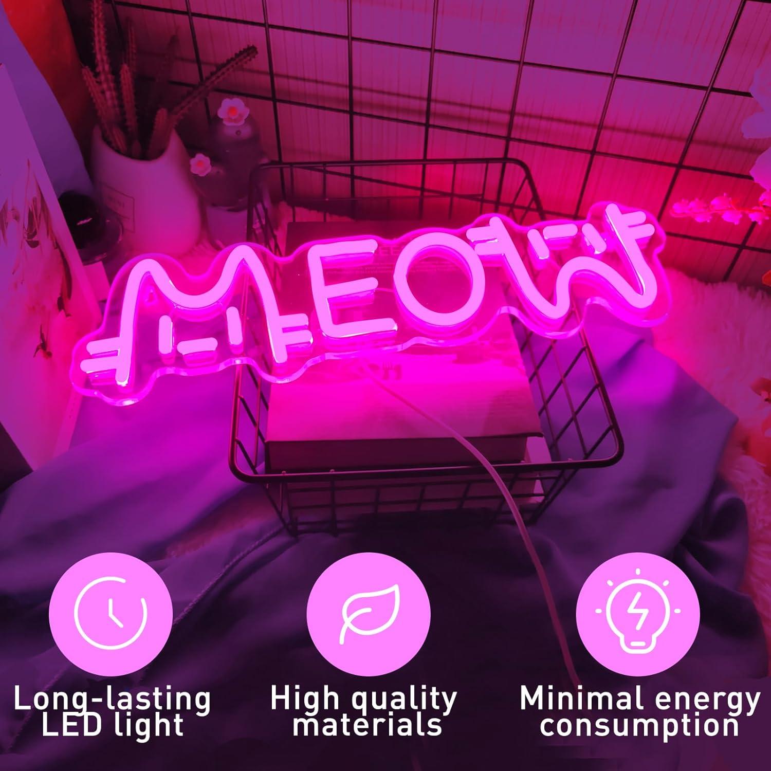 ニャーネオンサインキャットUSB電源LED調光ネオンライト寝 - Home Lighting And Decor のレビューと価格