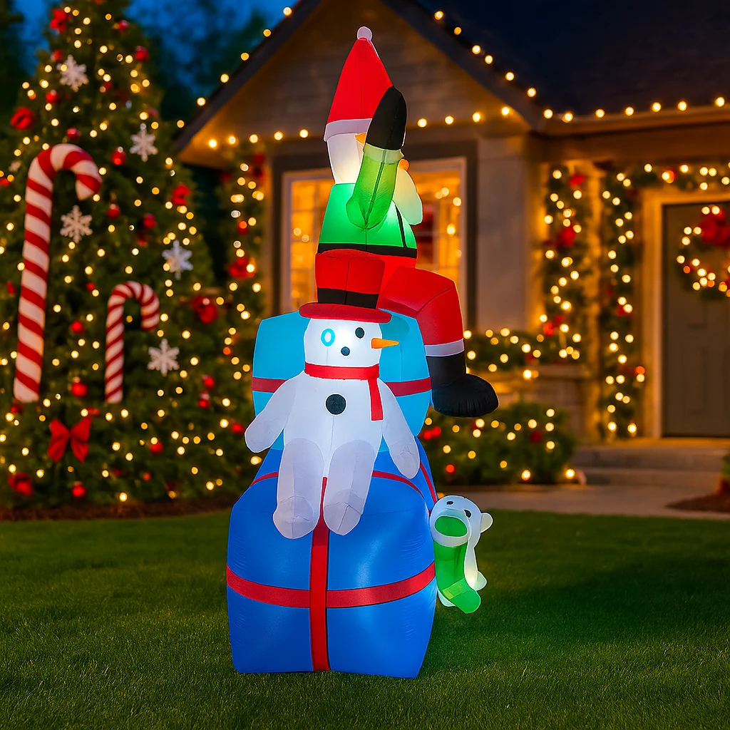2.1メートル/6.8フィート サンタ 雪だるま エルフ 犬 - Santa'S Elves Holiday Lighting & Decor Llc のレビューと価格