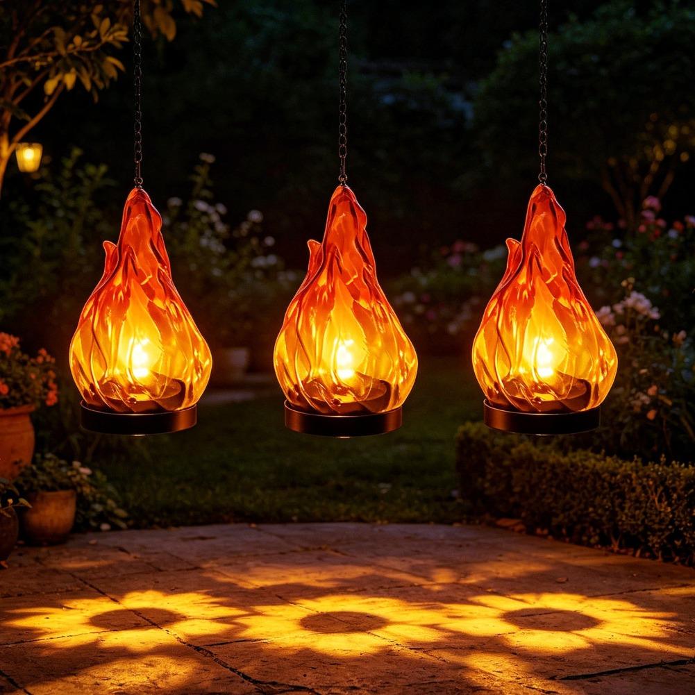 ソーラーフレームハンギングランタンライトIP65防水フリッカ - Lighting Decoration Outdoor のレビューと価格