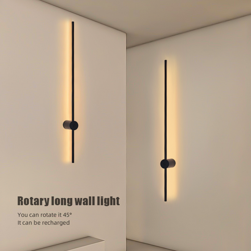 モダンな充電式LEDウォールスコンスランプ、ブラックアルミニ - Lighting Decoration On Wall のレビューと価格