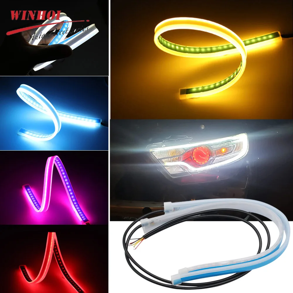 車のヘッドライト用の柔軟なシーケンシャルライト,12V,2個 - Lighting Bolt Decor のレビューと価格
