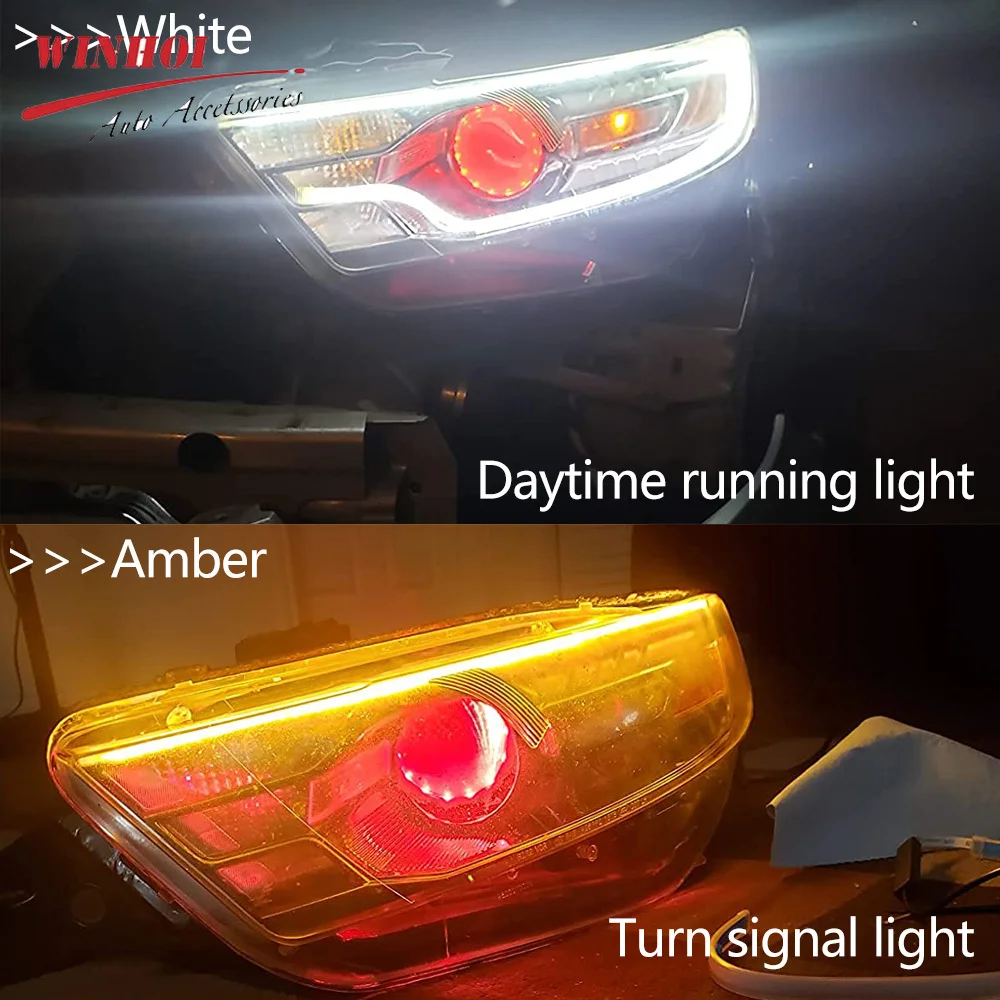車のヘッドライト用の柔軟なシーケンシャルライト,12V,2個 - Lighting Bolt Decor のレビューと価格
