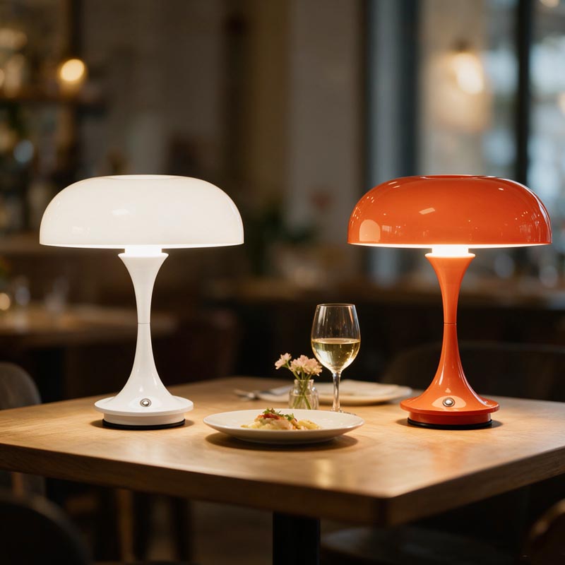 レトロなキノコ型テーブルランプ、充電式寝室用ベッドサイド雰囲 - Mushroom Table Lamp のレビューと価格