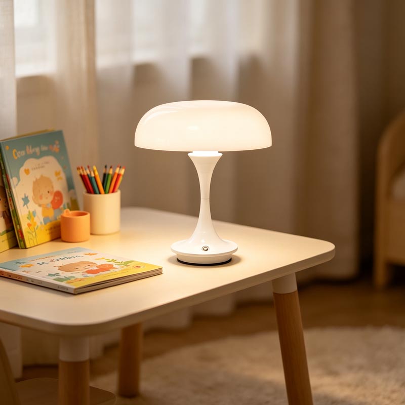 レトロなキノコ型テーブルランプ、充電式寝室用ベッドサイド雰囲 - Mushroom Table Lamp のレビューと価格