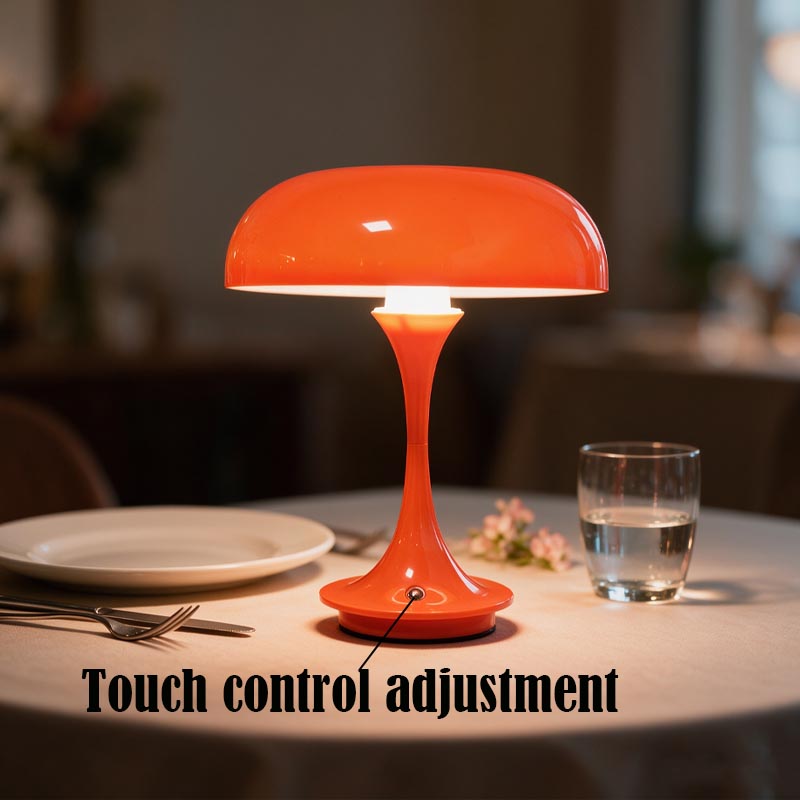 レトロなキノコ型テーブルランプ、充電式寝室用ベッドサイド雰囲 - Mushroom Table Lamp のレビューと価格
