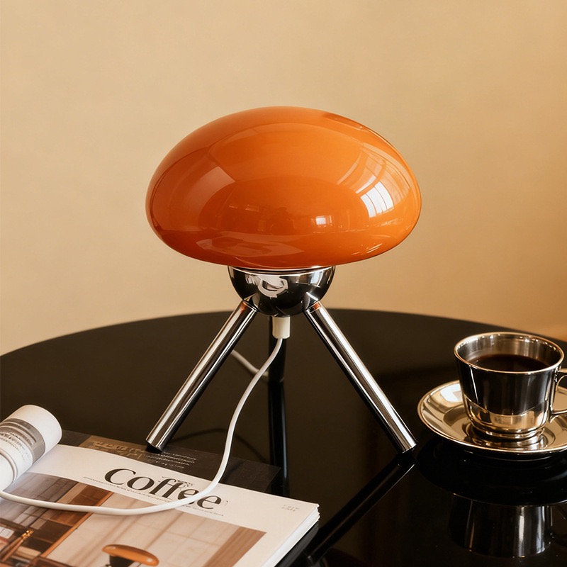 バウハウス北欧風ガラス製マッシュルーム型RGBリモコン付きテ - Mushroom Table Lamp のレビューと価格