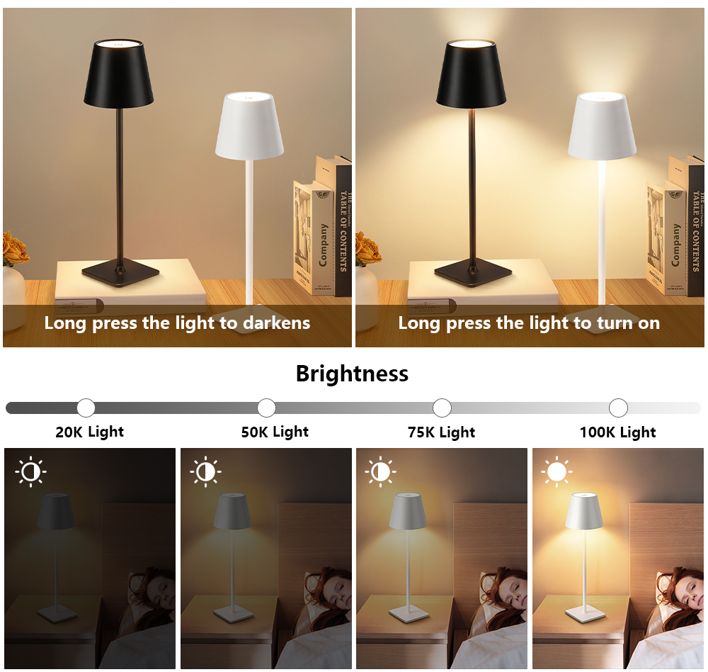 LED充電式デスクライトワイヤレステーブルランプ無段階調光タ - Room Decor Lighting Lamp のレビューと価格