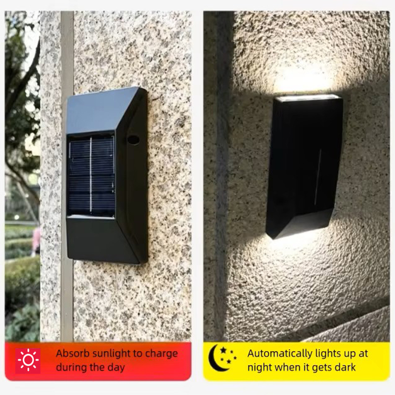 6LEDアップ/ダウン照明屋外ガーデン装飾照明ソーラーウォー - Lighting Decoration On Wall のレビューと価格