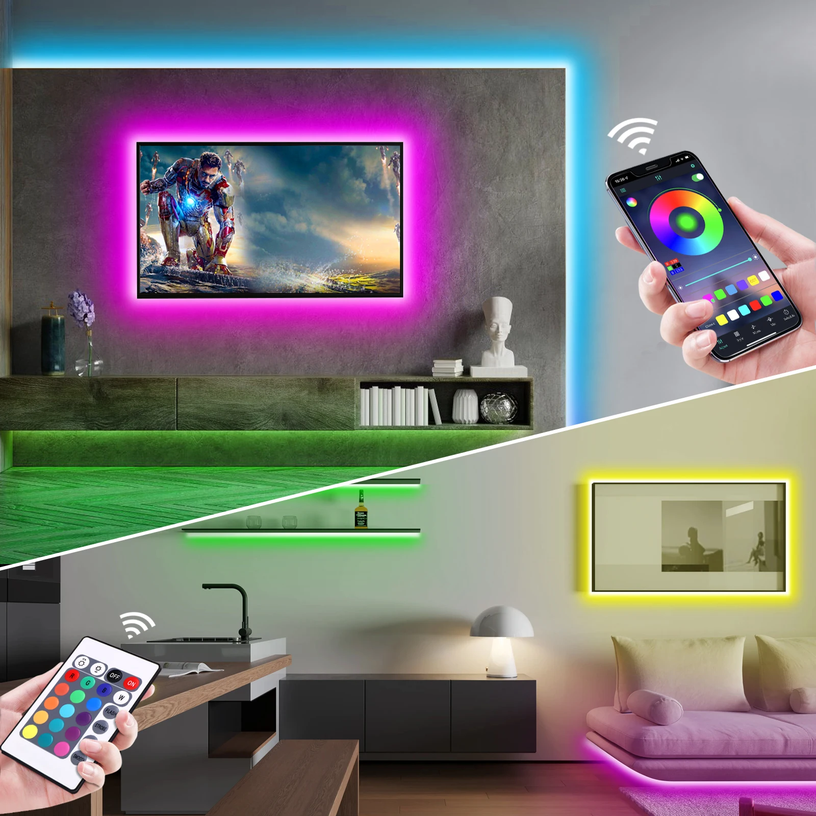 1-5m RGB LEDネオンストリップライト 5V USB - Home Lighting And Decor のレビューと価格